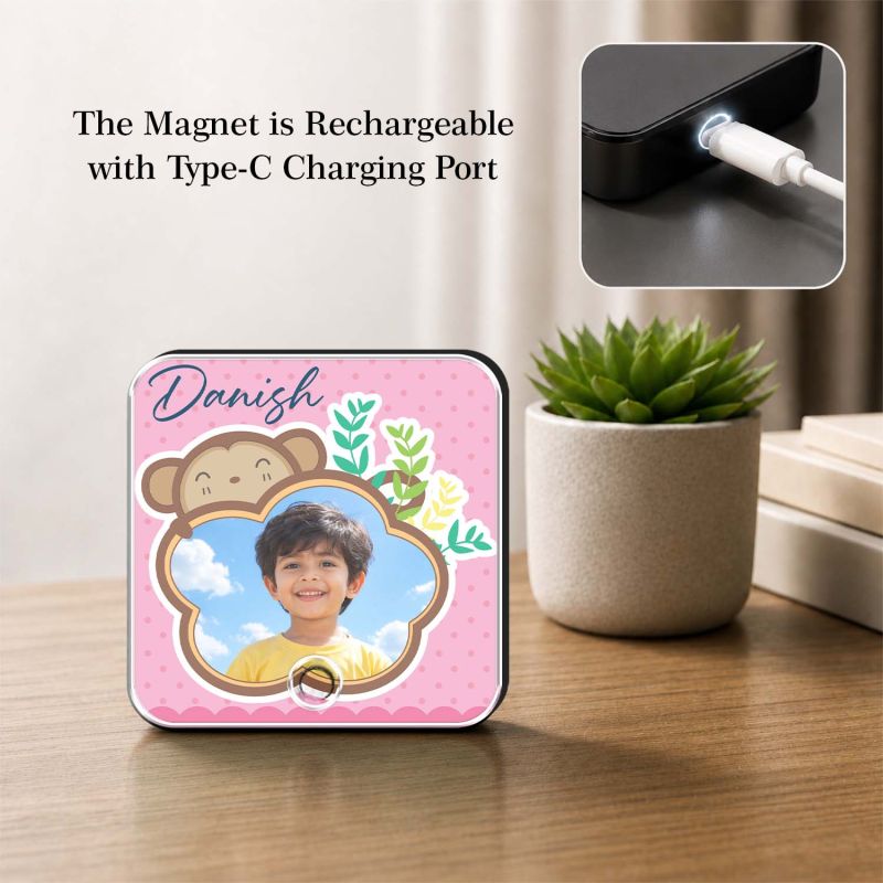 Personalised Musical Fridge Magnet with Custom Photo, Name & Song  Rechargeable Battery, Type-C USB Charging | Birthday Gift for Kids & Music Lover Boy